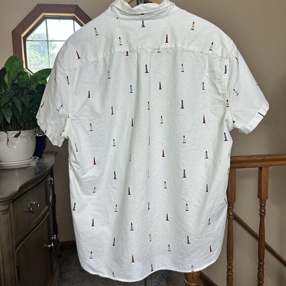 J. Crew Men's Slim Flex Oxford XL White Multicolored Nautical Preppy - Picture 4 of 8